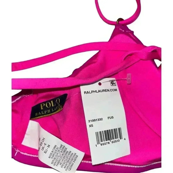 Polo Ralph Lauren Bikini Top Size XS Fuchsia Pink Adjustable - Picture 7 of 7